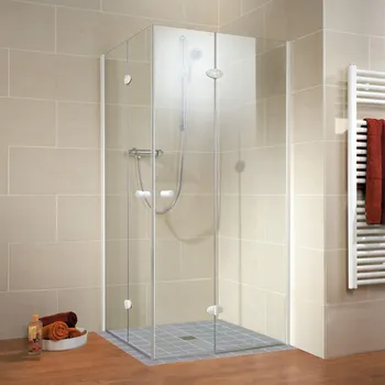 Sunny - Accès d'angle avec portes de douche pivotantes pliantes 800x800 mm, 1900 mm, Blanc, Transparent