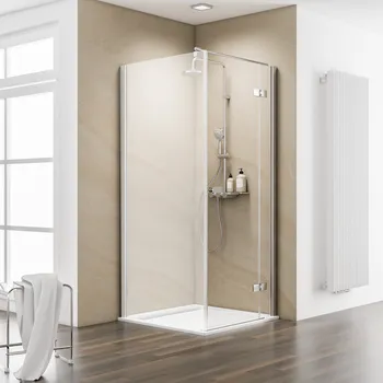 1400-2200 mm, Charnière battante SoftCube, Aspect chromé, Transparent, Côté du montage: droite