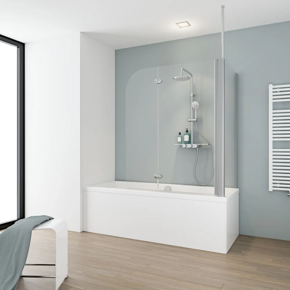 750x1146 mm, 1400 mm, Charnière ovale, Alu argenté, Transparent