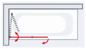 1120 mm, 1400 mm, Charnière ovale, Blanc, Liane (horizontal)