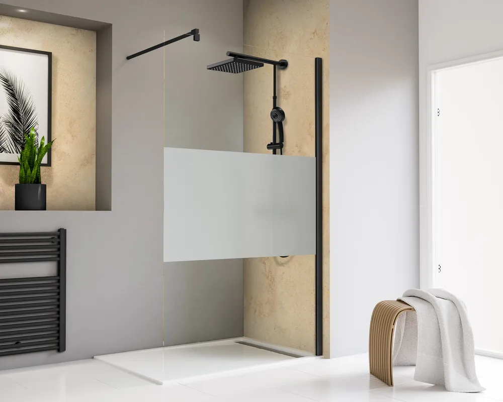 250-1800 mm, Noir mat, Décent, Côté du montage: droite / gauche