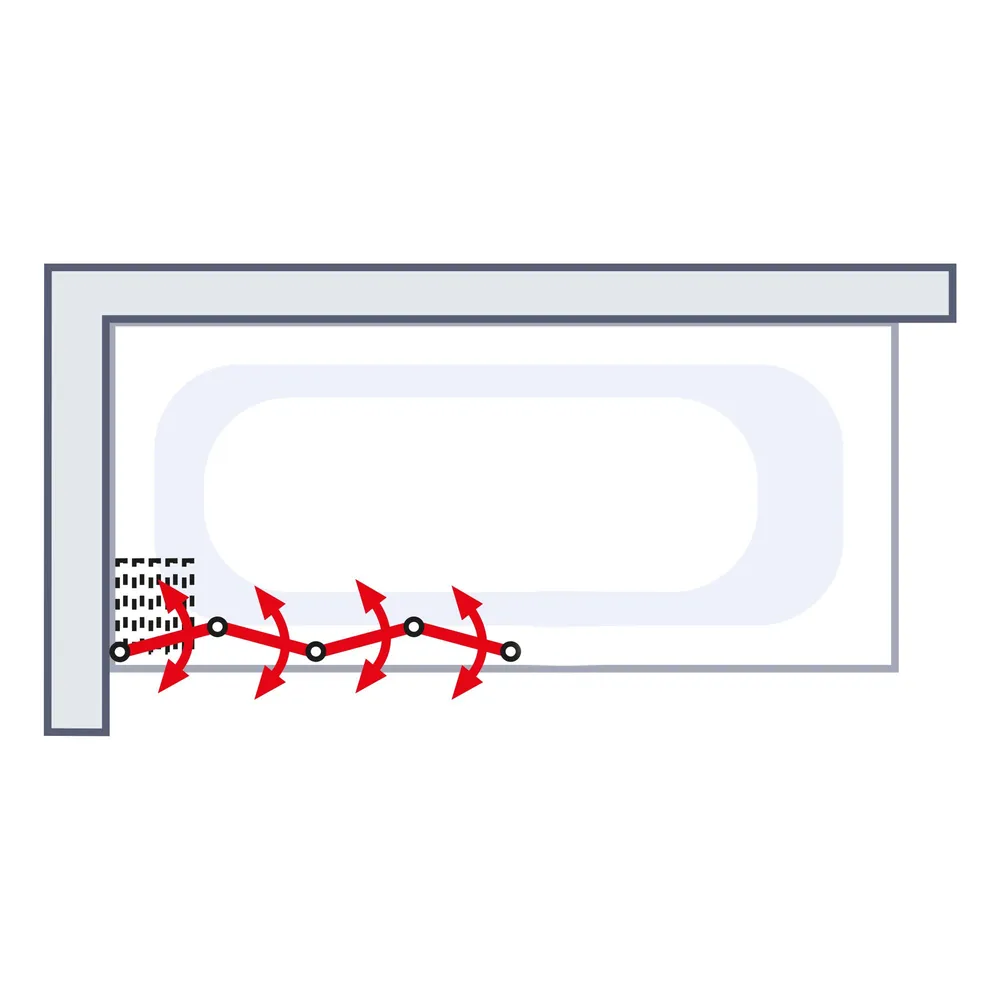 930 mm, 1210 mm, Alu argenté, Transparent, Côté du montage: droite / gauche