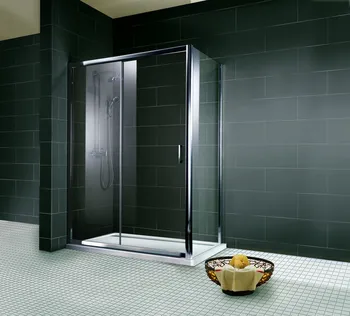 Impériale - Paroi latérale pour porte de douche coulissante 800 mm, 1850 mm, Aspect chromé, Sablé mat anticalcaire