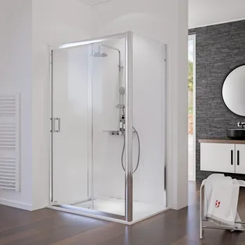 Impériale - Paroi latérale pour porte de douche pivotante sur paroi fixe 900 mm, 1850 mm, Aspect chromé, Transparent