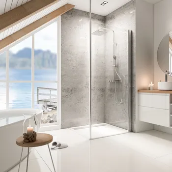 MasterClass - Paroi de douche fixe à l'italienne 900 mm, 2000 mm, Alu argenté, Transparent, Côté du montage: droite / gauche