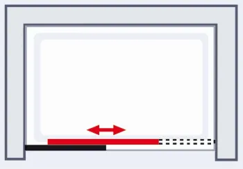 970-2010 mm, Aspect chromé, Transparent, Élément fixe: droite