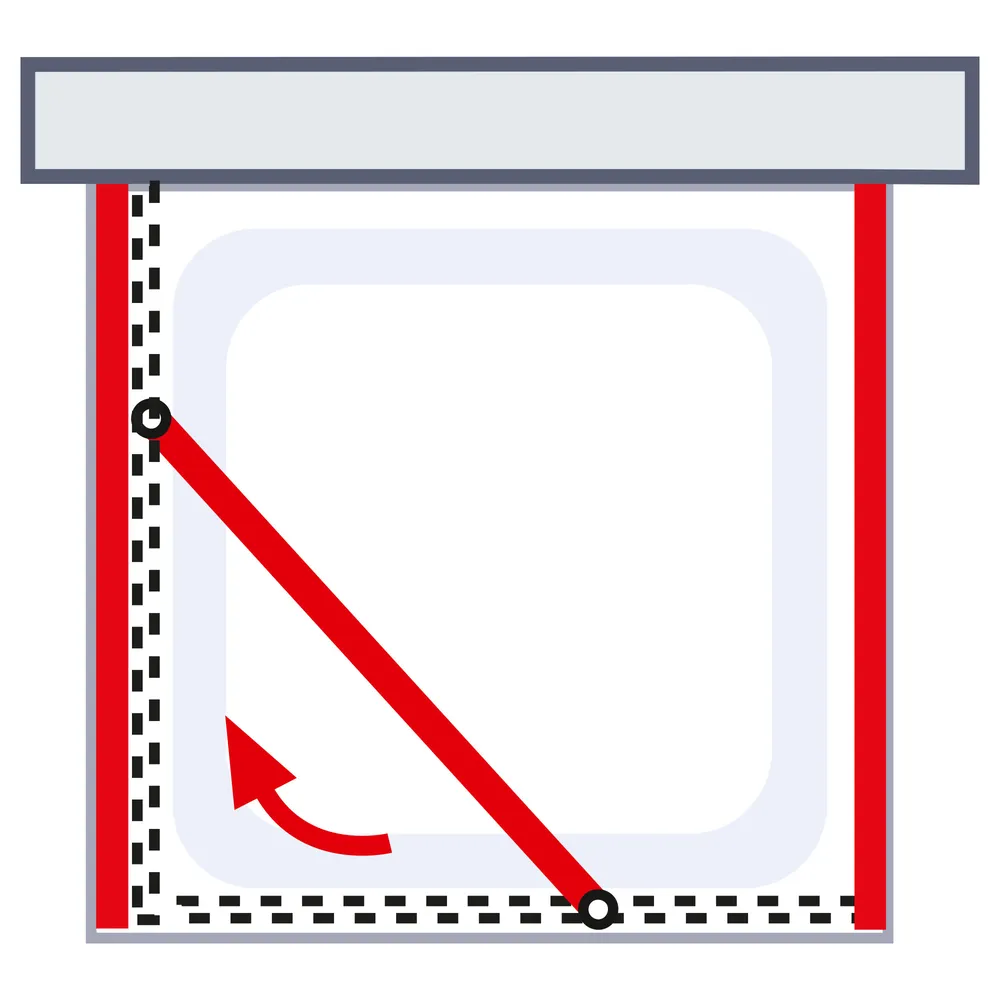 800x800 mm, 1900 mm, Blanc, Transparent