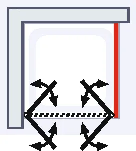 700-1100 mm, Blanc, Transparent anticalcaire, Côté du montage: gauche