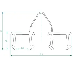 Joint d'étanchéité inter-vertical pour porte de douche (verre 5 mm)