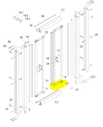 Chariot de roulement complet pour porte de douche pliante Phoenix, argenté