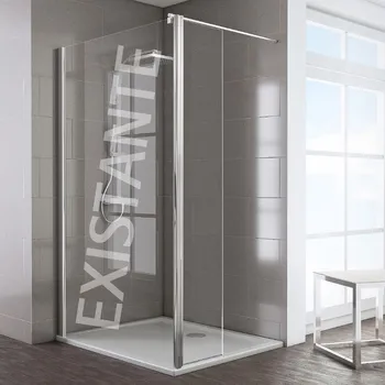 MasterClass - Déflecteur pour paroi de douche fixe à l'italienne 350 mm, 1950 mm, Aspect chromé, Transparent anticalcaire, Côté du montage: droite / gauche