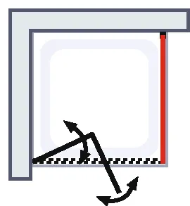 800 mm, 2000 mm, Charnière, Alu argenté, Transparent, Côté du montage: gauche